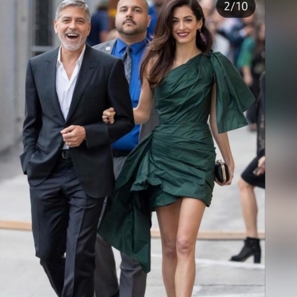 White by Vera Wang hammered satin bow dress 6 in smokey haze - Picture 3 of 16